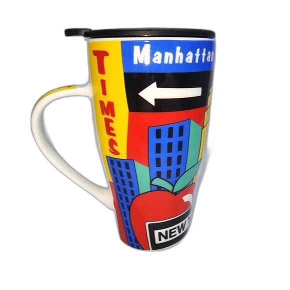 Jay Joshua New York NWOT Porcelain New York Themed Travel Mug - Picture 2 of 9